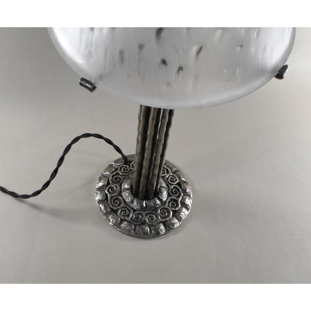 Transparent Large French Art Deco Table Lamp by Muller Freres 1920s France For Sale - Image 8 of 13