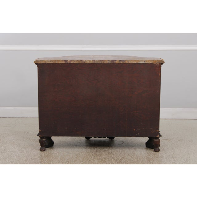 Vintage Louis XV Style Carved Inlaid Commode Server W. Marble Top For Sale - Image 18 of 18