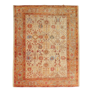 Late 19th Century Antique Zabihi Collection Turkish Oushak Rug