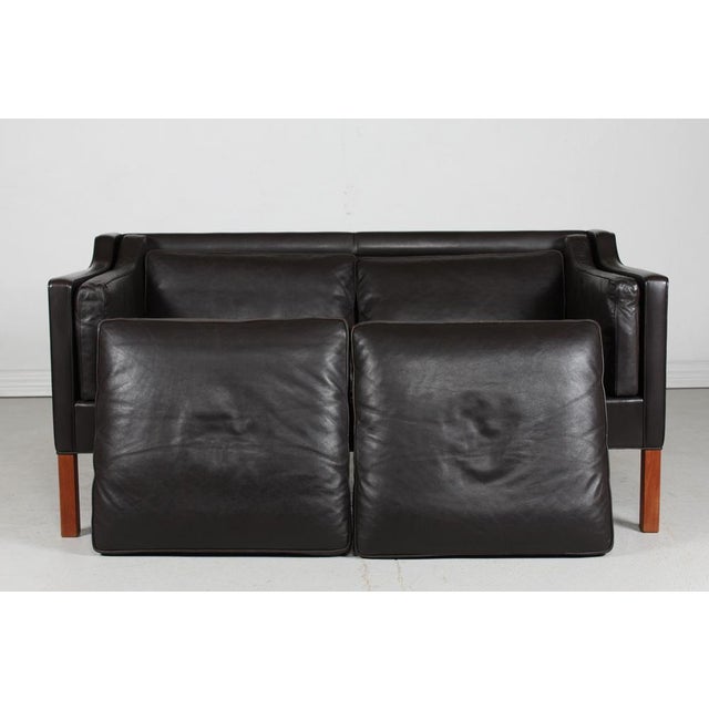 Textile Model 2212 Sofa in Dark Mocha Leather by Børge Mogensen for Fredericia Stolefabrik, 1970s For Sale - Image 7 of 17