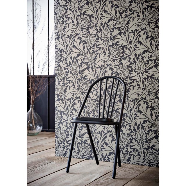 Morris & Co Pure Thistle Wallpaper in Black Ink a Sample Chairish