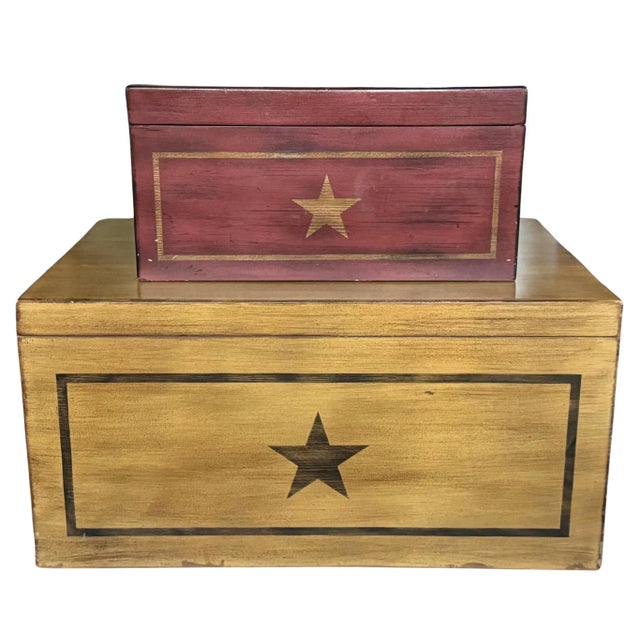 Vintage Ethan Allen Large Decorative Storage Trunks - a Pair For Sale - Image 10 of 12