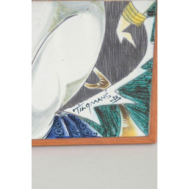 Ceramic Wall Plaque with Female Figure by Yngvor Blomström for Tilgmans, 1950s For Sale - Image 3 of 5