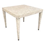 Vintage Tessellated Stone & Silver Inlay Game Table For Sale