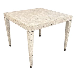 Vintage Tessellated Stone & Silver Inlay Game Table For Sale