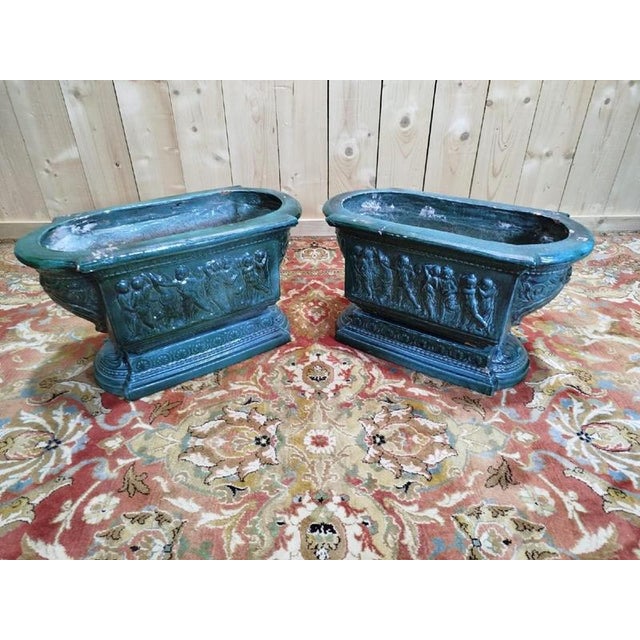 Glazed Terracotta Planters, Set of 2 For Sale - Image 5 of 5