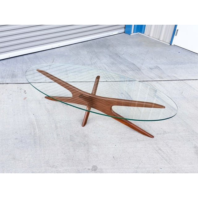 Wood 1960s Mid-Century Walnut and Glass "Jacks" Coffee Table by Adrian Pearsall For Sale - Image 7 of 13