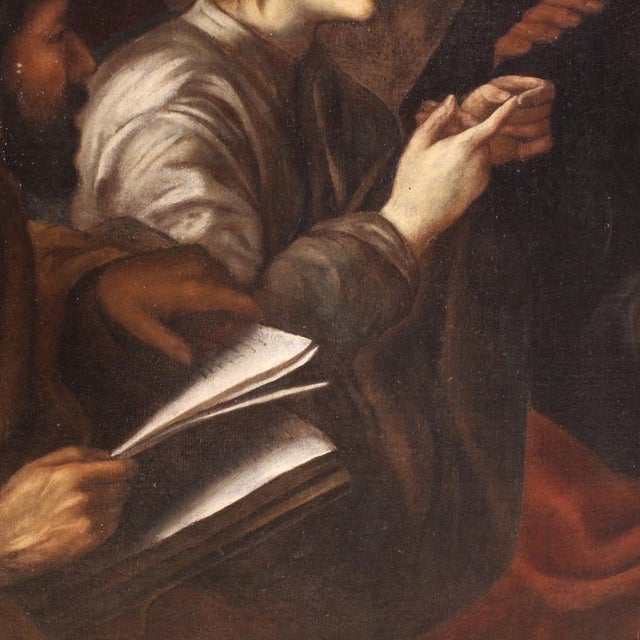 Italian Artist, Christ Among the Doctors in the Temple, 1660, Oil on Canvas For Sale - Image 10 of 16