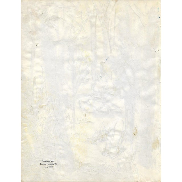 Mid-Century Modern 1955 Marianna Van Rossen Hoogendyk Cemetery Watercolor For Sale - Image 3 of 3