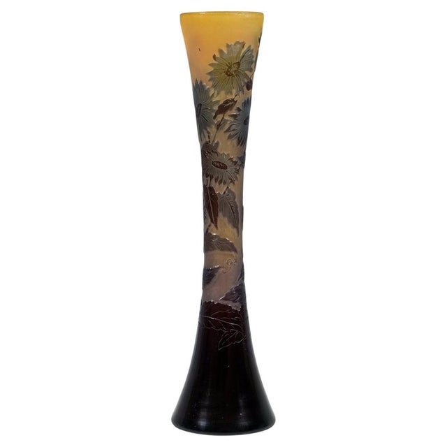 Black Art Nouveau Cameo Vase by Emile Galle, France, 1910 For Sale - Image 8 of 8