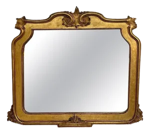 Italian Antique Rectangular Wall Mirror Decorated Gold Leaf Wood Frame, 1850s