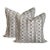 A Pair of Lauren Servati Textiles, Lagoon // Umber Pillows, 22"x22" For Sale