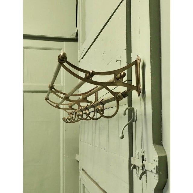 Metal French Art Deco Brass Hat and Coat Rack, 1920s For Sale - Image 7 of 8