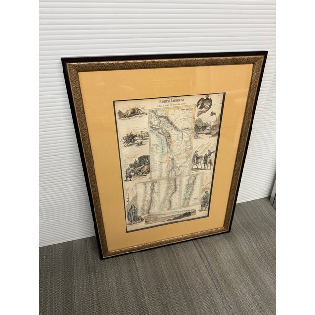 Design Plus Gallery presents a Circa 1860 West Coast of South America Original Antique Print. This is in etching on steel...