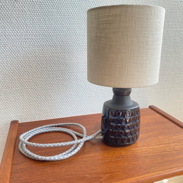 Ceramic Danish Blue Series Stoneware Table Lamp by Einar Johansen for Søholm Stentøj, 1960s For Sale - Image 7 of 10