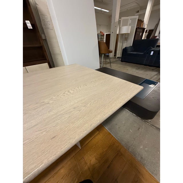 Custom Design Double Pedestal Light Oak Wood Dining Table For Sale - Image 12 of 12