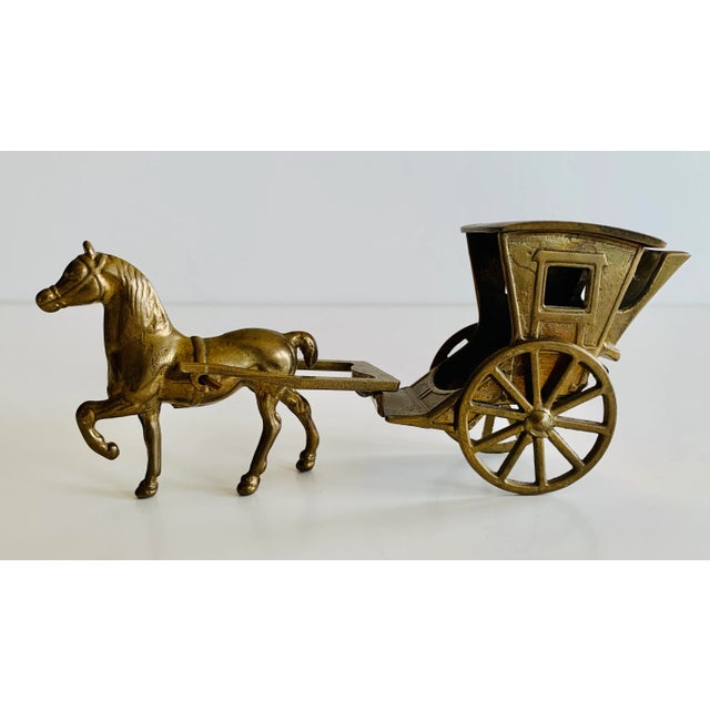 Vintage Decorative Brass Horse and Carriage For Sale - Image 10 of 10