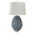 Vintage Hand-Crafted Blue Floral Encrusted Ceramic Table Lamp on Lucite Base For Sale