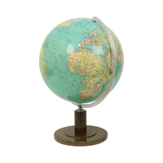 Wood Large Vintage Columbus Globe, 1950s For Sale - Image 7 of 15