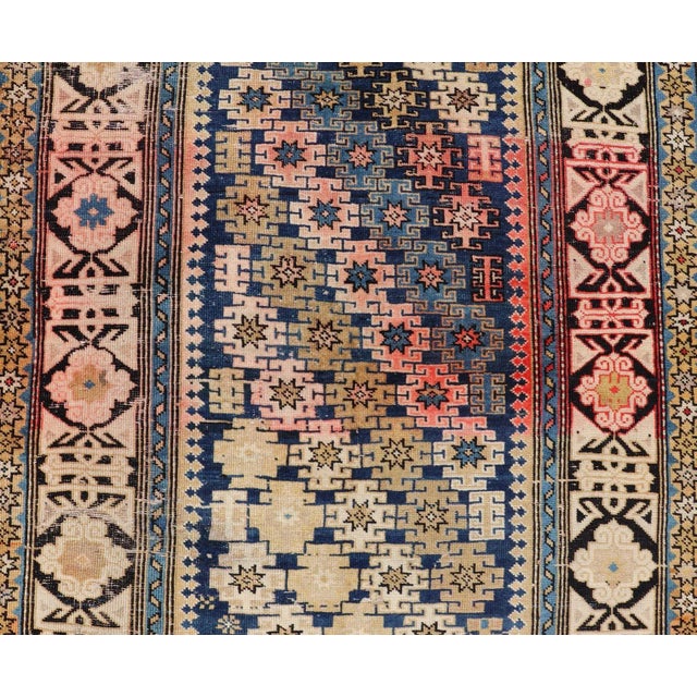 Late 19th Century Antique Caucasian Shirvan Rug With All-Over Blossoming Tribal Motifs For Sale - Image 4 of 11