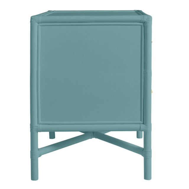 Chinoiserie David Francis Furniture for Chairish Verona Two-Drawer Nightstand, Aegean Teal For Sale - Image 3 of 4