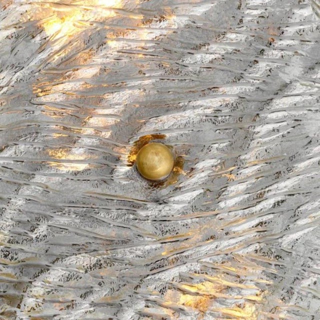 Metal Geometric Wall Lamps in Brass and Handblown Glass, Set of 2 For Sale - Image 7 of 8