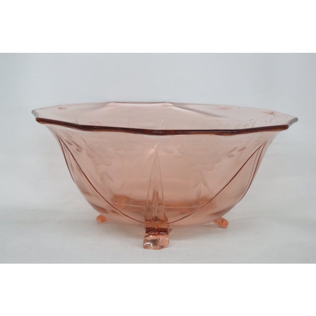 This beautiful Large Bowl is made out of depression glass. The Serving Bowl has beautiful style with a lovely light pink...