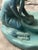 Art Nouveau Van Briggle Pottery Vintage Ming Blue Native American Indian Girl Grinding Corn Maize For Sale - Image 3 of 12