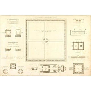 Antique Architectural Print Engraving, 1800 For Sale