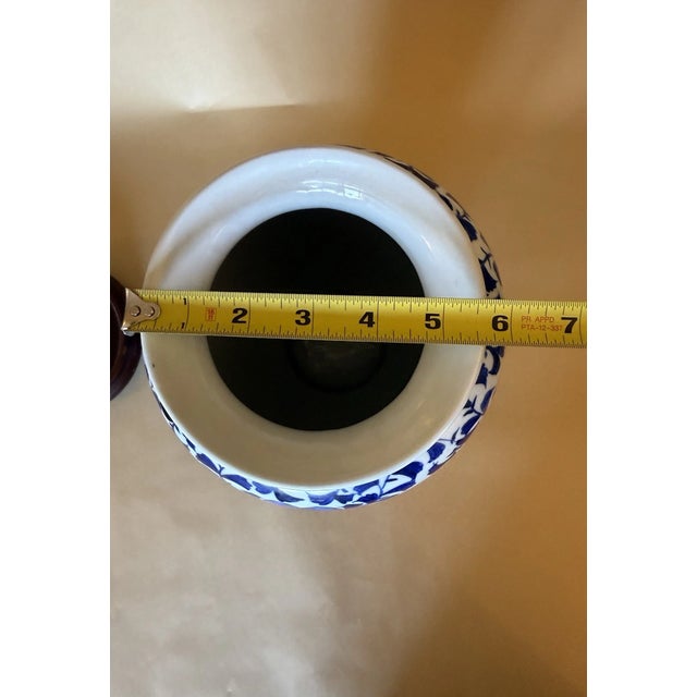Vintage MCM Blue & White Chinese Porcelain Vase For Sale - Image 4 of 6