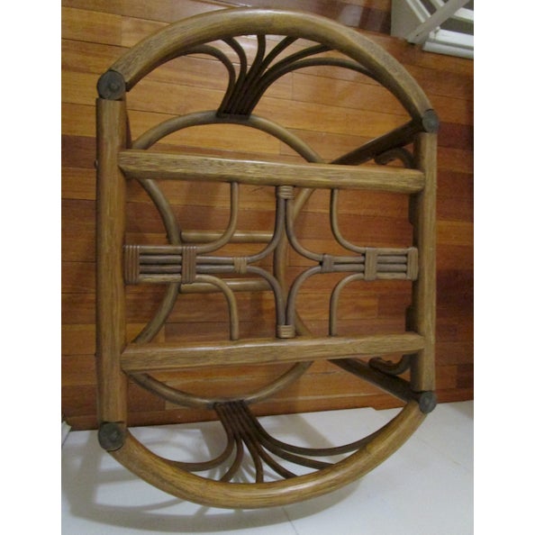Mid-Century Modern 1960s Mid Century Modern Bamboo Side or Coffee Table With Glass Top For Sale - Image 3 of 10