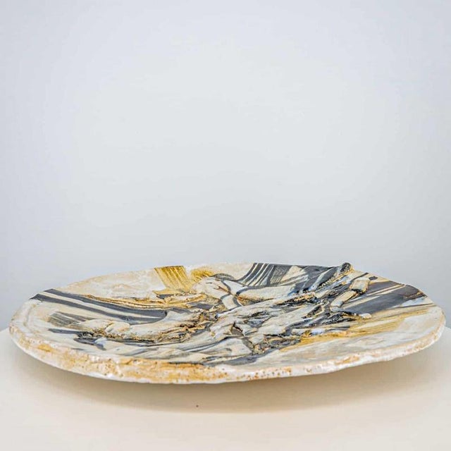 Round Ceramic Plate attributed to Jeppe Hagedorn, Denmark, 1960s For Sale - Image 4 of 9