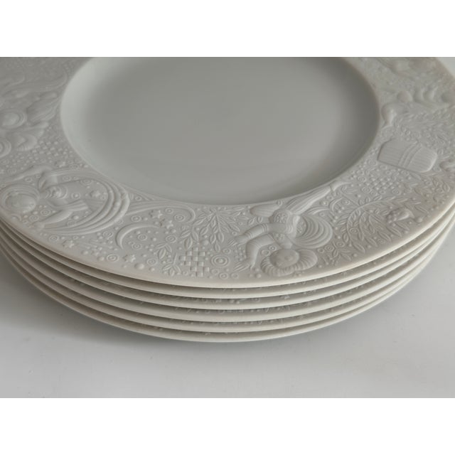 1980s White Magic Flute Salad Plates by Björn Wiinblad for Rosenthal, 1980s, Set of 6 For Sale - Image 5 of 9