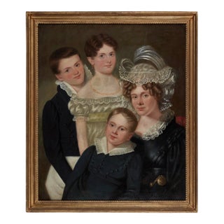 Antique English Regency Family Portrait,c.1805 For Sale