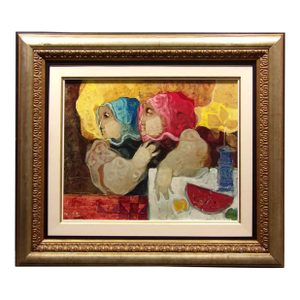 Sunol Alvar "Untitled" Original Oil Painting with Custom Frame Hand Signed