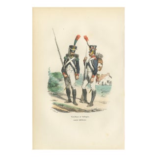 Imperial Guard Tirailleur and Voltigeur, 1843, Paper For Sale