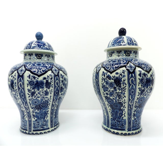 Large covered pots with blue delftware decoration are among the most iconic silhouettes of european earthenware—sought...