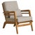 French Lounge Chair + Pillow in the Manner of René Gabriel, 1940s - 2 Available For Sale