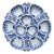 19th Century Blue & White Majolica Oyster Plate Vieillard Bordeaux For Sale