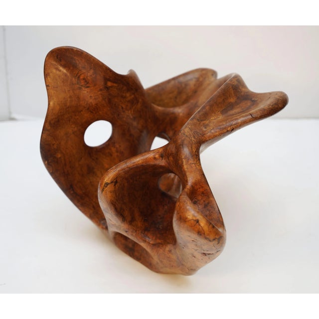 Abstract Free-Form Sculpture of Olive Wood From France For Sale - Image 11 of 12
