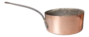 Large Antique French Copper Saucepan Pot