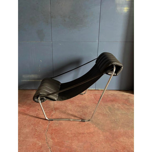 Chrome and Leather Chaise Longue by Corsini & Wiskemann for Cinova, 1970s For Sale - Image 3 of 5