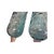 Pair of Hand Blown Blue Bubble Glass Hurricanes For Sale - Image 4 of 4