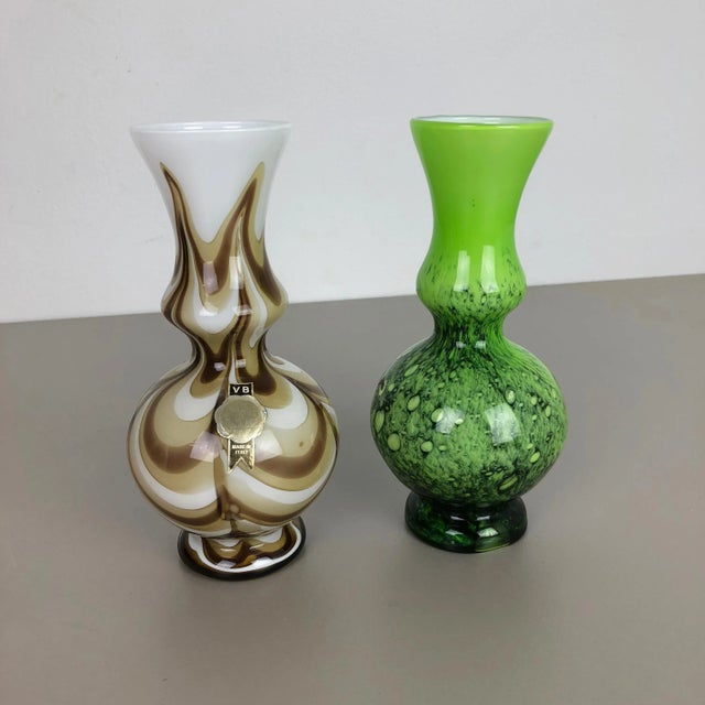 Pop Art Vase from Opaline Florence, Italy, 1970s, Set of 2 For Sale - Image 11 of 12