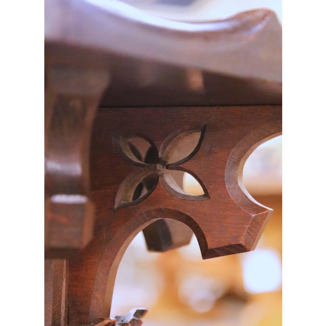 Wood 19th Century French Gothic Revival Oak Ecclesiastical Church Chair For Sale - Image 7 of 12