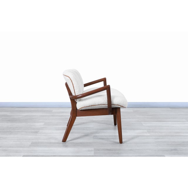 Mid-Century Modern Boucle and Leather Armchairs by Paul Laszlo For Sale - Image 9 of 13