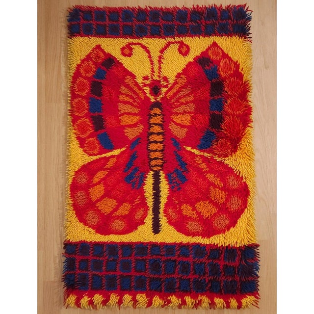 Danish Rya Tapestry Wool Wall Rug by Ege Taepper, Denmark, 1970s, in Very Good conditions. Designed 1970 to 1979 I have...