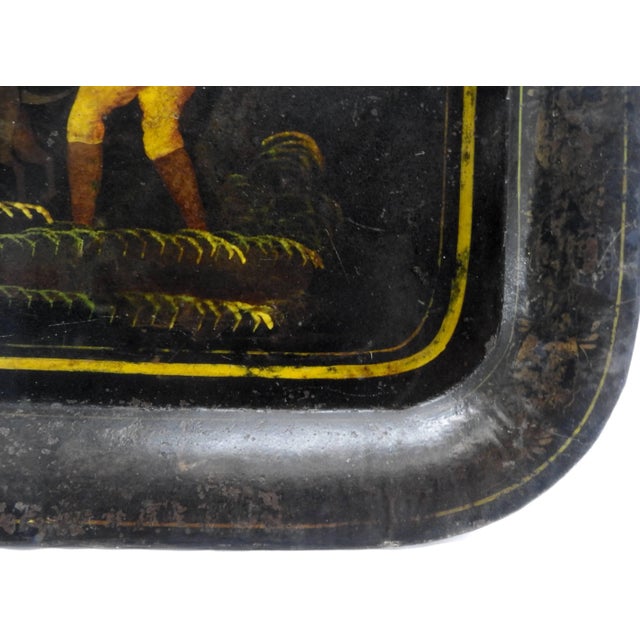 Early 19th Century 1800s New England Tableware Tray With Hunt Scene For Sale - Image 5 of 11