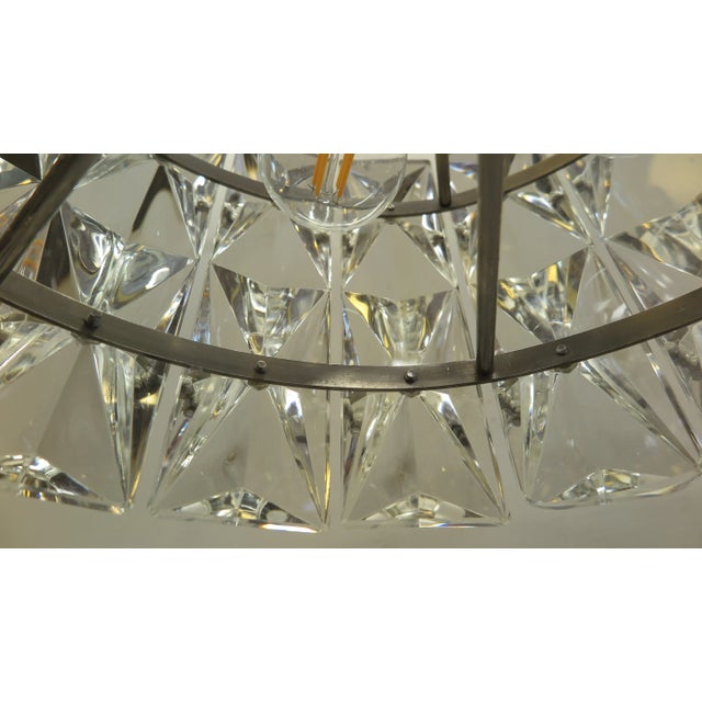 1960s Mid Century Prism Faceted Crystal Kinkeldey Pendant For Sale In New York - Image 6 of 13