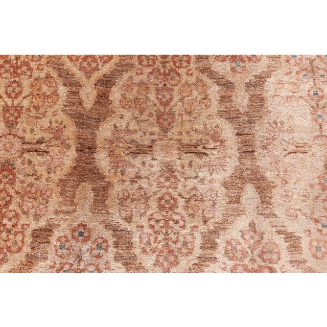 Early 20th Century Authentic 1900s Persian Tabriz Handmade Brown Handmade Wool Rug For Sale - Image 5 of 12